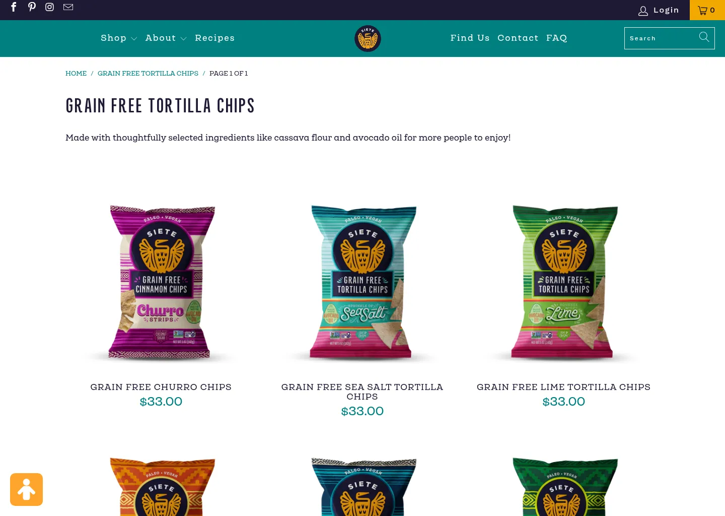 Siete Foods - Grain Free Tortilla Chips