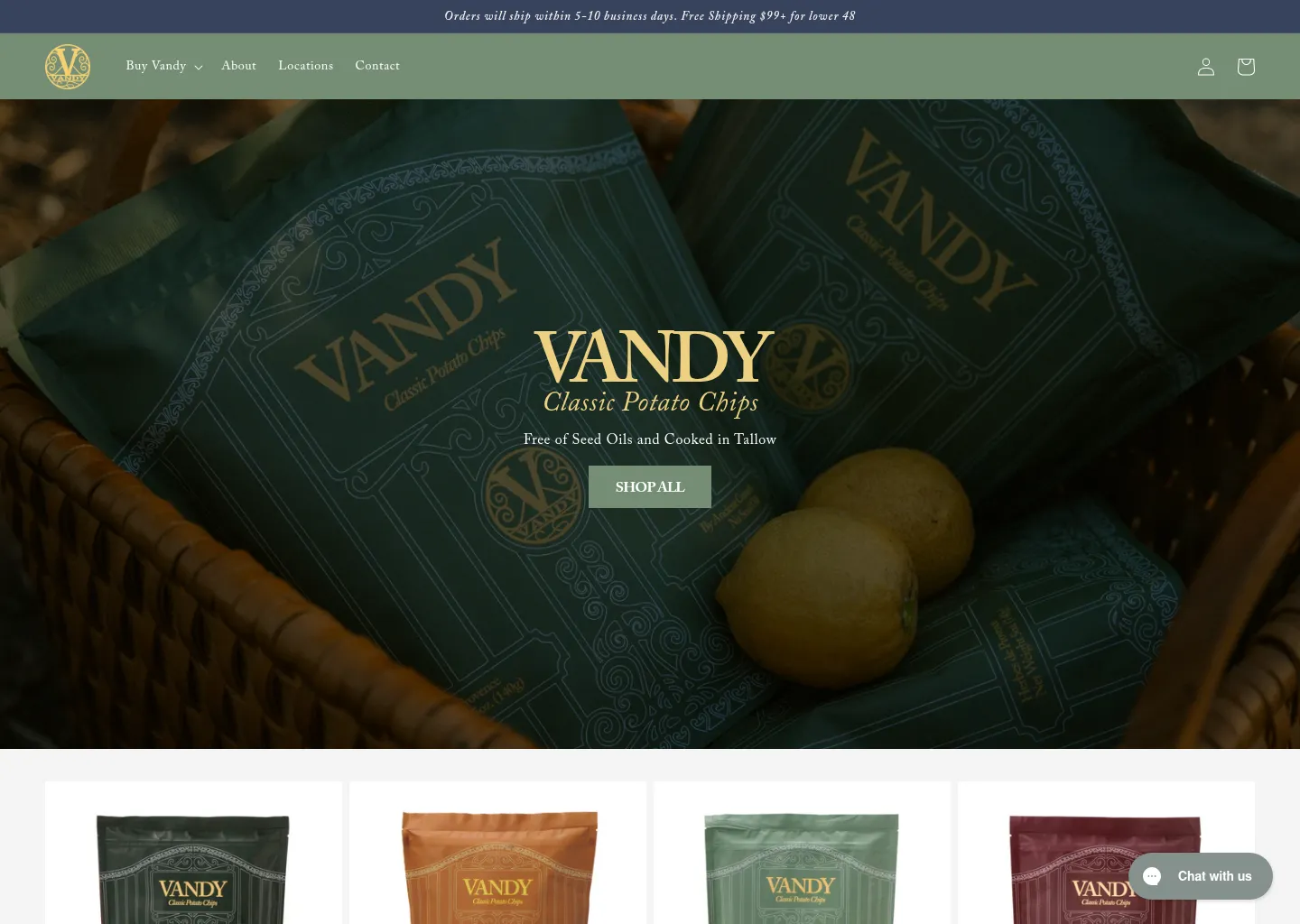 Screenshot of Vandy Crisps