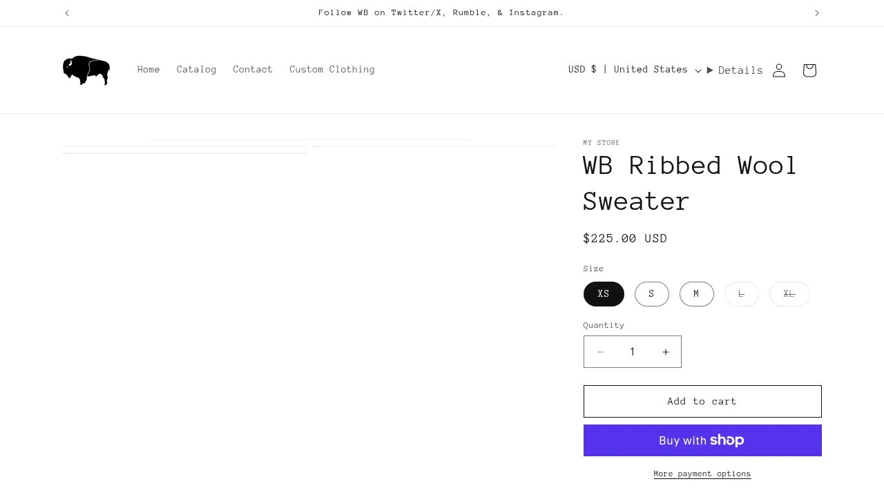 Screenshot of WB Ribbed Wool Sweater