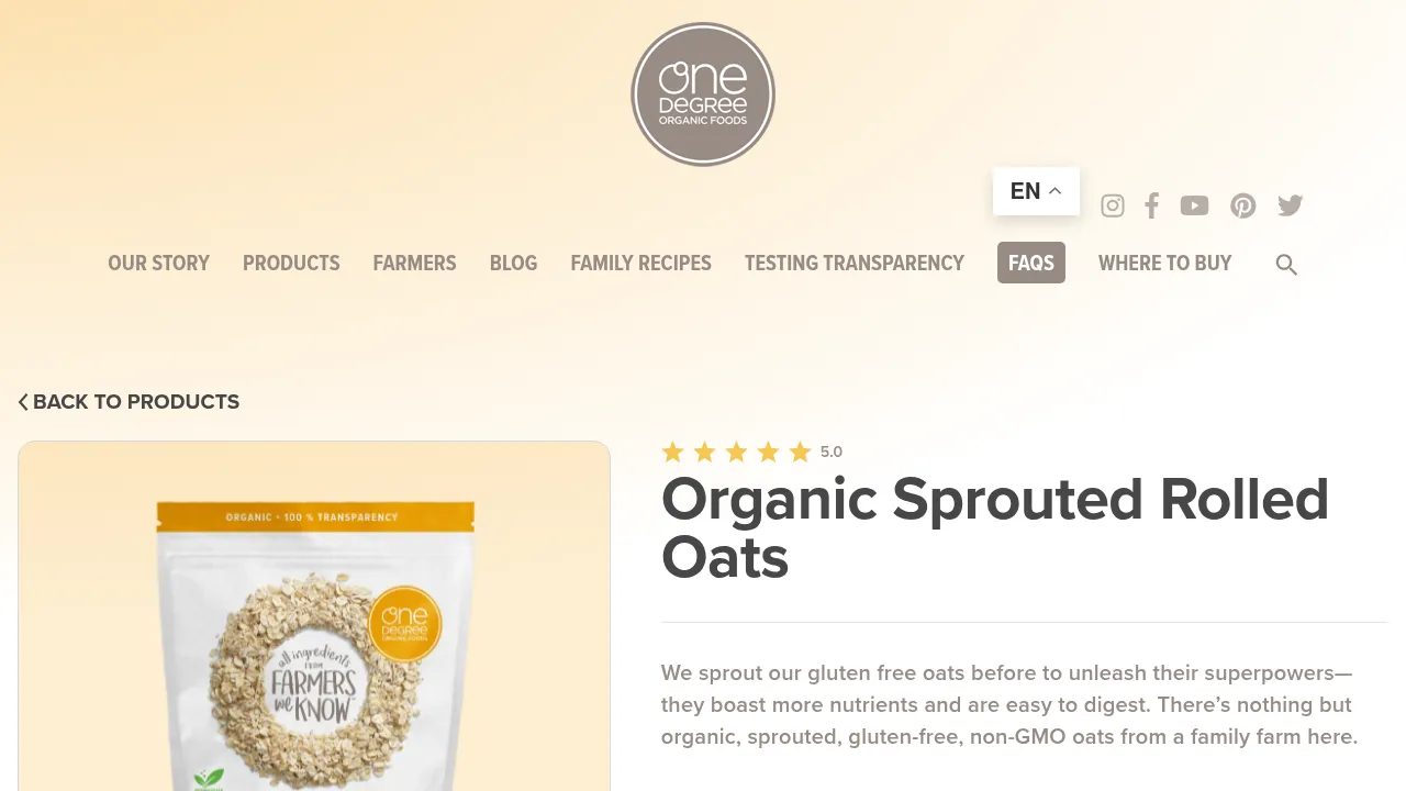 Organic Sprouted Rolled Oats