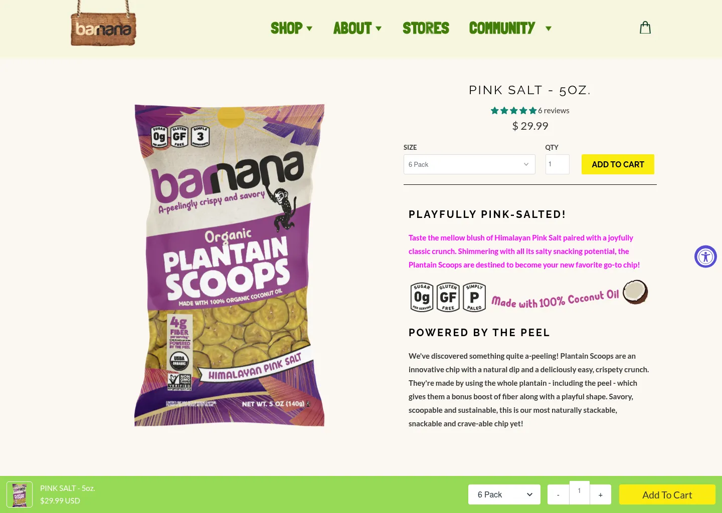 Barnana Plantain Scoops - Pink Salt