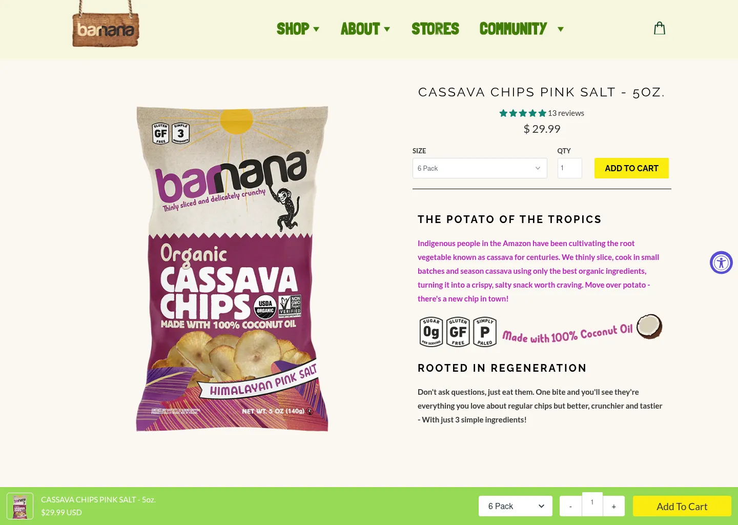 Cassava Chips Pink Salt - 5oz