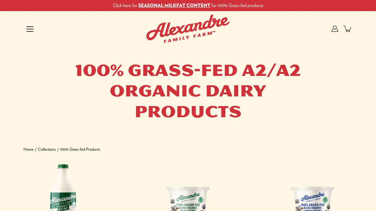 Alexandre Family Farm 100% Grass-fed Products