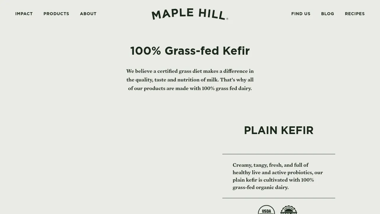 Maple Hill 100% Grass-fed Kefir