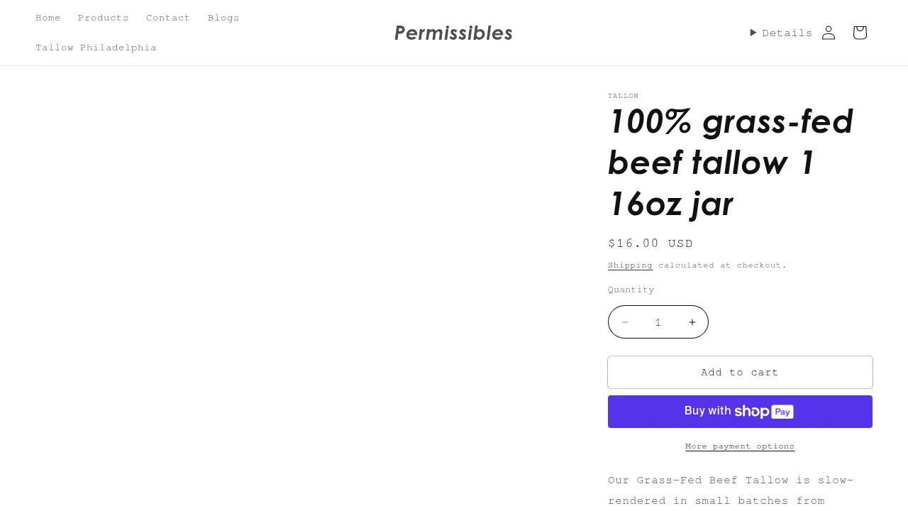 100% Grass-Fed Beef Tallow