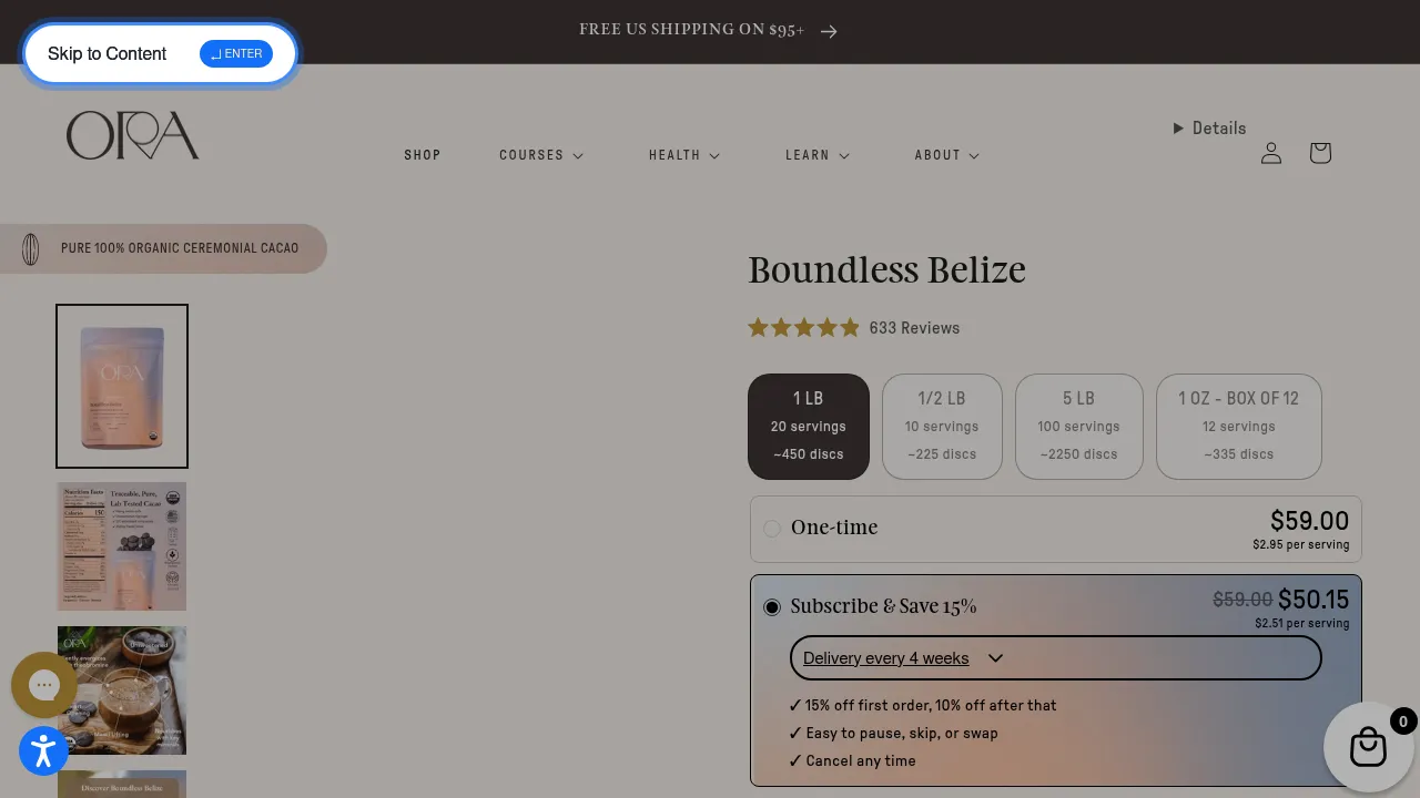 Screenshot of Boundless Belize Ceremonial Cacao