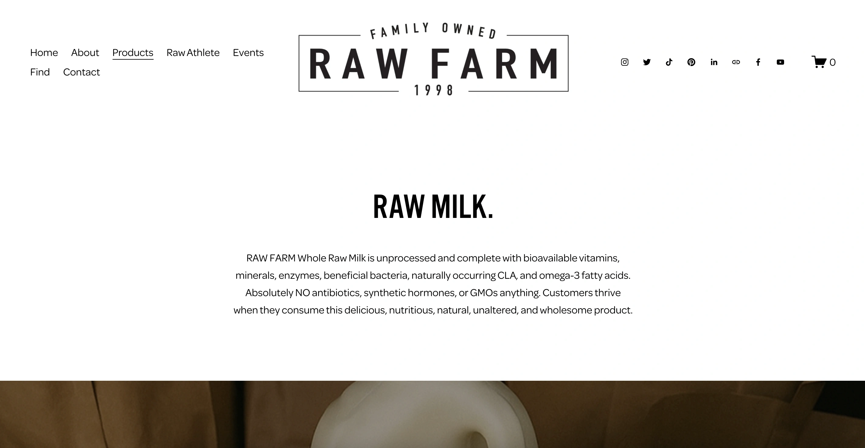 RAW FARM Whole Raw Milk