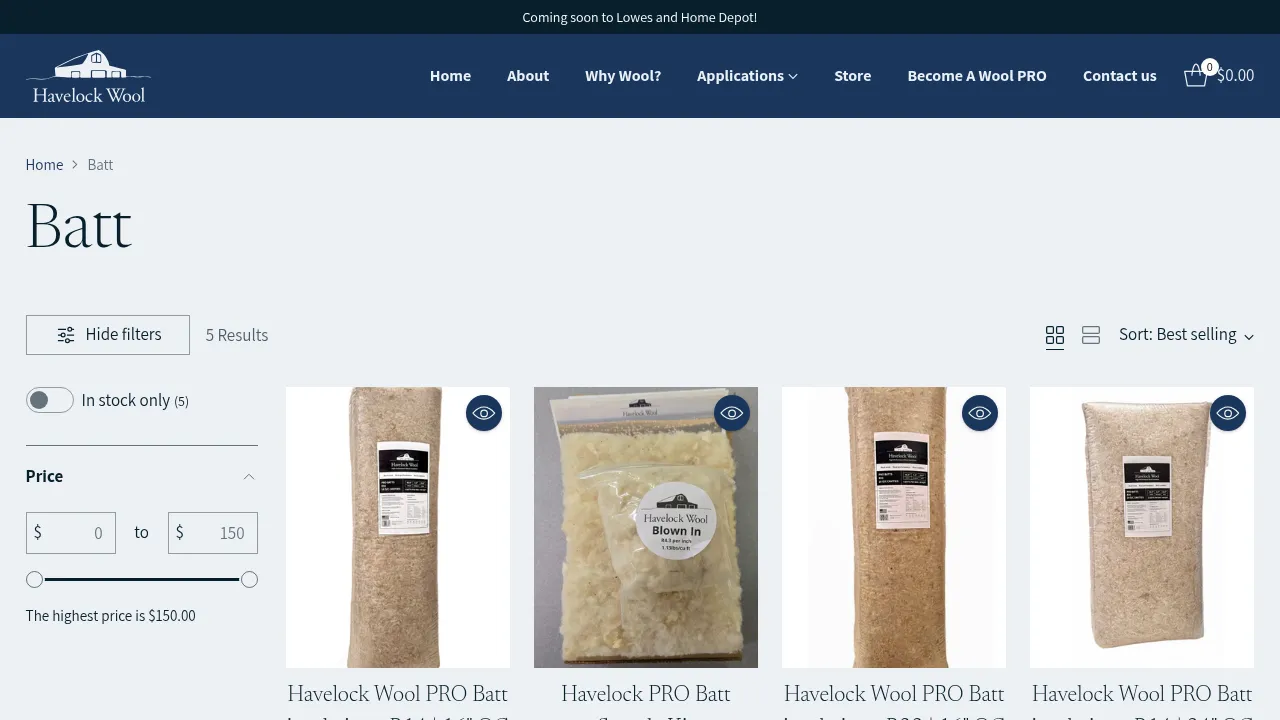 Havelock Wool Batt Insulation