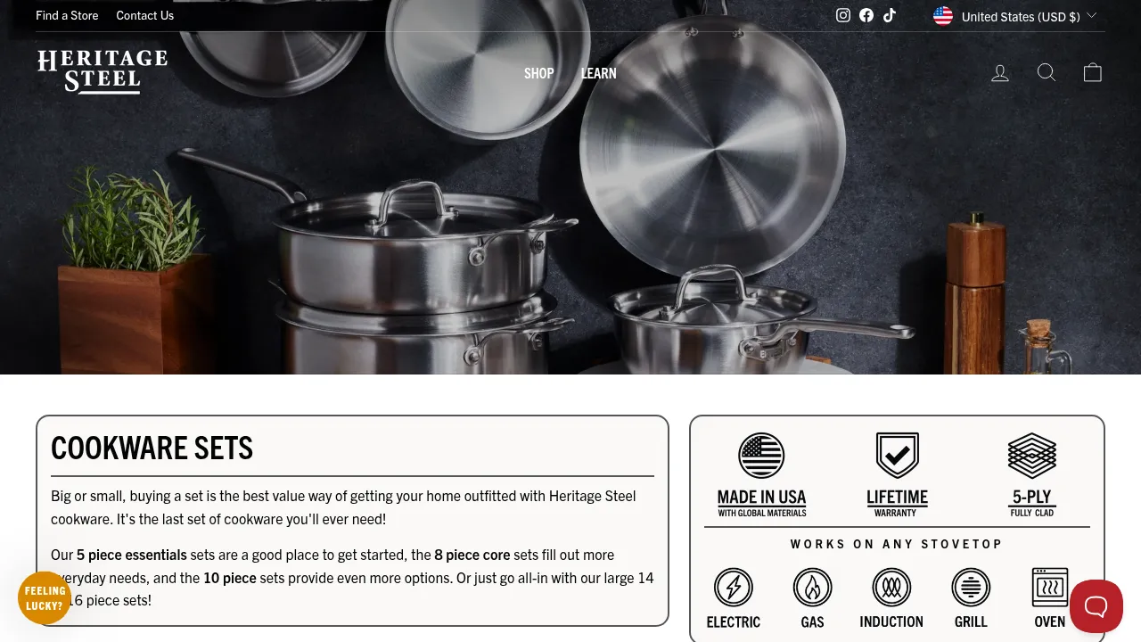 Heritage Steel Cookware Sets