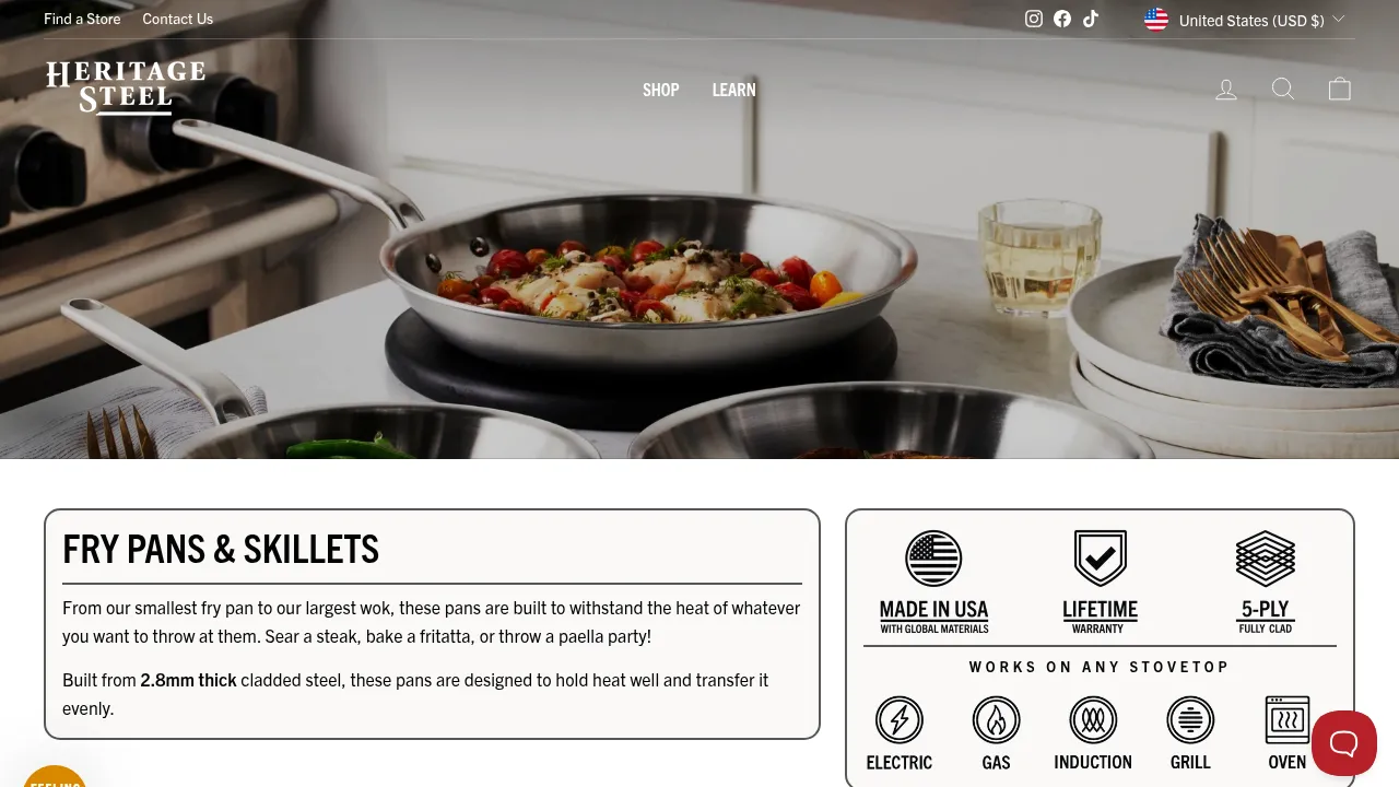 Heritage Steel Fry Pans & Skillets