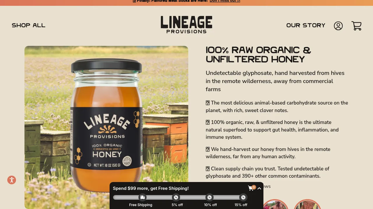 100% Organic Raw Honey