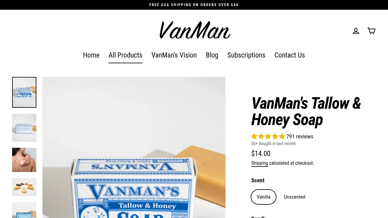 VanMan's Tallow & Honey Soap