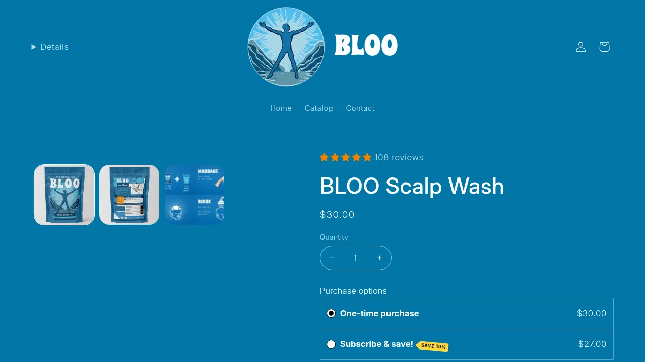 Screenshot of BLOO Scalp Wash