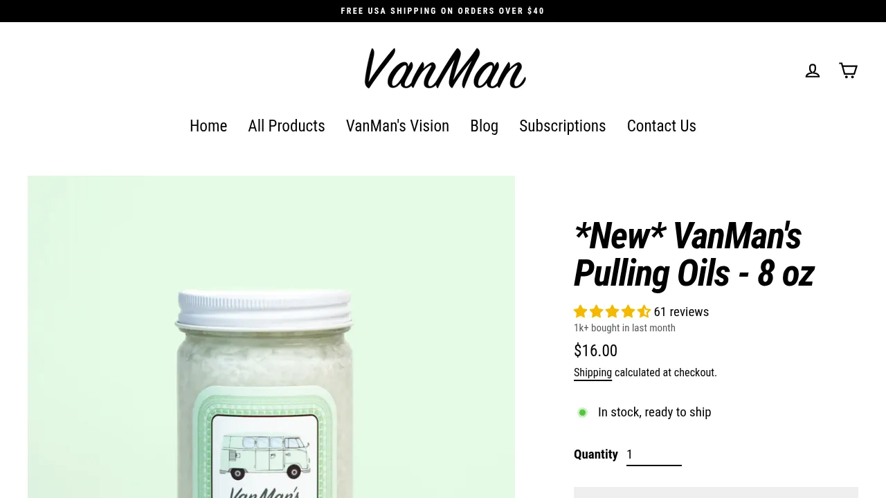 VanMan's Pulling Oils - 8 oz