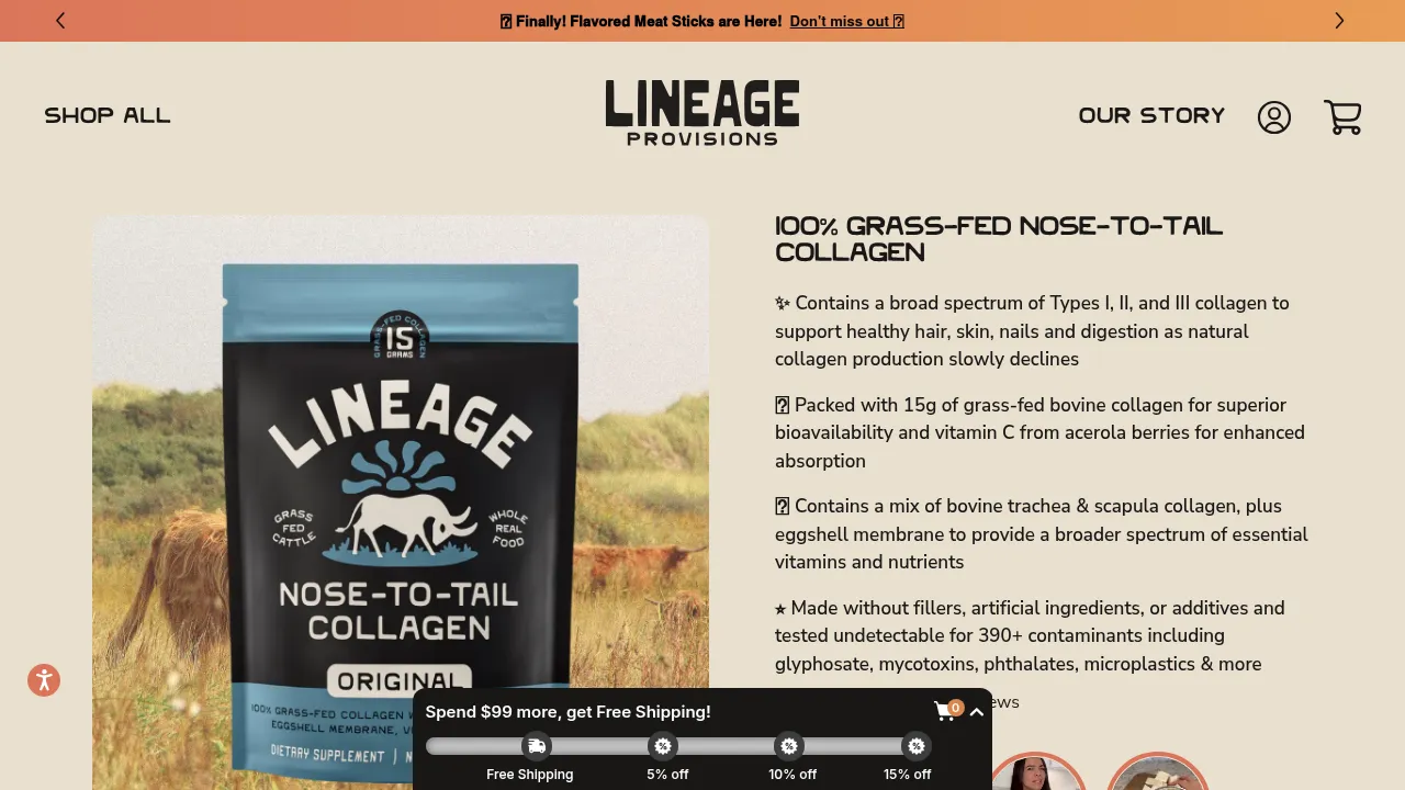 100% Grass-Fed Nose-To-Tail Collagen